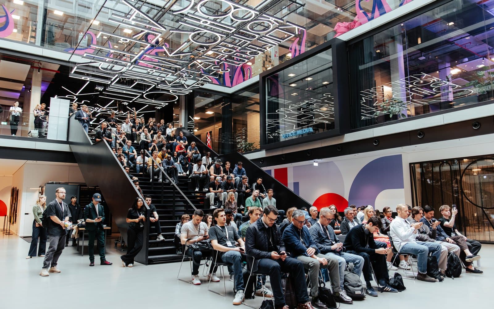 The atrium of the House of Communication during the TUM Blockchain Conference 25